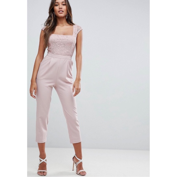 ASOS Lace Top Jumpsuit with Lattice Back - Picture 4 of 4